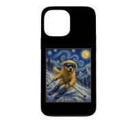 Ski Golden Retriever Art Skiier Chien sur Ski Hill Coque pour iPhone 13 Pro Max
