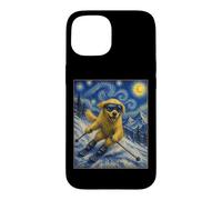 Ski Golden Retriever Art Skiier Chien sur Ski Hill Coque pour iPhone 15