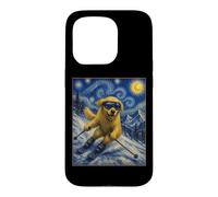 Ski Golden Retriever Art Skiier Chien sur Ski Hill Coque pour iPhone 15 Pro