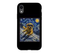 Ski Golden Retriever Art Skiier Chien sur Ski Hill Coque pour iPhone XR
