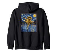 Ski Golden Retriever Art Skiier Chien sur Ski Hill Sweat à Capuche
