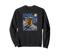 Ski Golden Retriever Art Skiier Chien sur Ski Hill Sweatshirt