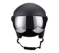 Ski Helmet - Shockproof Warm Hat with Integrated Goggles, Head Safety Protection, Winter Sports Gear for Men Women for Skiers Snowboarders Downhill, Adjustable Fit Black Color