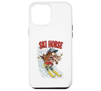 Ski Horse Funny Crazy Cartoon Meme Snow Coque pour iPhone 12 Pro Max