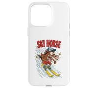 Ski Horse Funny Crazy Cartoon Meme Snow Coque pour iPhone 15 Pro Max