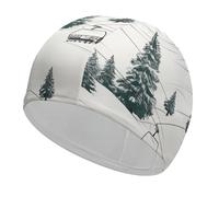 Ski Lift with Fir Tree Swim Cap Unisex Adult Slip Pool Hat Comfortable Durable Easy On and Off Waterproof Swim Hat Keep Hair Dry
