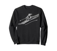 Ski Minimaliste One Line Art Alpine Ski Alpin Sweatshirt