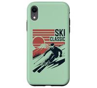 Ski Mountain Snow Skiing Retro Winter Vacation Coque pour iPhone XR