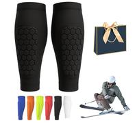 Ski Protection Tibia, protège Tibia Ski, Chaussette Skier Protege Tibias élastiques Anti-Collision Longs, Structure en nid d'abeille, léger et Respirant, pour Les Sports de Plein air (Noir,m)