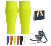 Ski Protection Tibia, protège Tibia Ski, Chaussette Skier Protege Tibias élastiques Anti-Collision Longs, Structure en nid d'abeille, léger et Respirant, pour Les Sports de Plein air (Vert,XS)