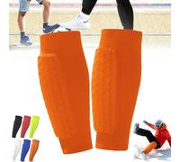 Ski Shin Guards, Ski Shin Guards for Adults & Teens, Breathable Eva Foam Leg Protection Pads, Anti-Collision Elastic Leggings for Skiing & Snowboarding (Orange,XS)