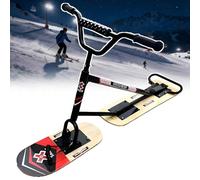 Ski-skate Pour Adultes, Avec Direction À Rotation Complète À 360°, Double Pale Pour Une Stabilité Optimale, Luge De Snowboard Portable Et Polyvalente D'une Capacité De 150 Kg(Noir)
