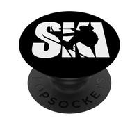 Ski, Ski, Hommes, Femmes, Enfants, garçons, Filles, Sports d'hiver PopSockets PopGrip Adhésif
