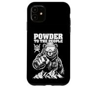 Ski Skier Bear Powder to The People Funny Ski Protest Coque pour iPhone 11