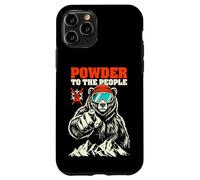 Ski Skier Bear Powder to The People Funny Ski Protest Coque pour iPhone 11 Pro