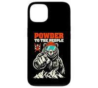 Ski Skier Bear Powder to The People Funny Ski Protest Coque pour iPhone 13