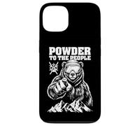 Ski Skier Bear Powder to The People Funny Ski Protest Coque pour iPhone 13