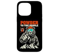 Ski Skier Bear Powder to The People Funny Ski Protest Coque pour iPhone 14 Pro Max