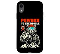 Ski Skier Bear Powder to The People Funny Ski Protest Coque pour iPhone XR
