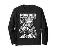 Ski Skier Bear Powder to The People Funny Ski Protest Manche Longue