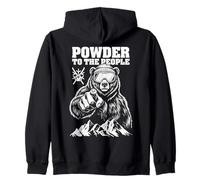 Ski Skier Bear Powder to The People Funny Ski Protest Sweat à Capuche