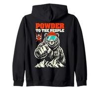 Ski Skier Bear Powder to The People Funny Ski Protest Sweat à Capuche