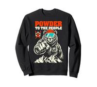 Ski Skier Bear Powder to The People Funny Ski Protest Sweatshirt