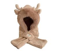 Ski sous Casque Enfant Warm Soft Waxy Animal Pattern Velvet Cute Hat Bonnet Tactique Noir (Khaki, One Size)