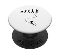 Ski Sports d'hiver Amoureux de Ski Evolution du Skieur PopSockets PopGrip Adhésif