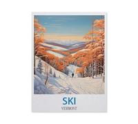 Ski Vermont - Ski en Vermont，Puzzle en Papier 1000 Pieces Adultes Enfants Classique Jeu Cadeau（38x26cm）-CJ66