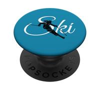 Ski (Vintage Black & White) Apres-Ski Skier Girls PopSockets PopGrip Adhésif