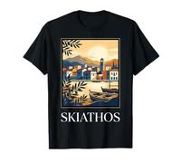Skiathos Grèce Island Harbor Coastal Travel Design T-Shirt
