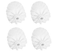 Skibetfo Lot de 4 têtes de brosse WC antibactériennes blanches de rechange à visser sur port fileté de 12 mm avec poils rigides durables pour salle de bain et toilettes
