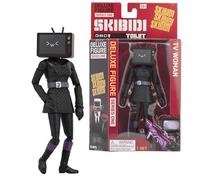 SKIBIDI Toilet Deluxe Figurine TV Femme, Figurines de Collection, Produit sous Licence Officielle, Noir