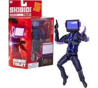 SKIBIDI Toilet Deluxe Figure Dark TV Man Série 2, Figurines à Collectionner de 16 cm, Sensation d'animation Youtube, Produit Officiel de Toilette