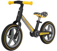 Skiddoü Vélo de course Ronny 12 pouces roues cadre aluminium réglable en hauteur antivol de direction Balance Bike taille unique design rétro jaune