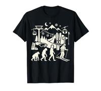 Skier Evolution Ski Alpin Design Station de Montagne T-Shirt