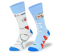 SKIETY Chaussettes Colorées Intéressantes - Chaussettes Drôles Péculières - Excentriques - Coton - pour Femmes Hommes - pour Medic, Ambulance - 39-42