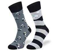 SKIETY Chaussettes Colorées Intéressantes - Chaussettes Drôles Péculières - Excentriques - Coton - pour Femmes Hommes - Panda - 39-42
