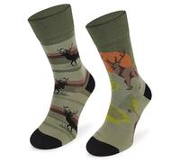 SKIETY - Chaussettes pour Chasseurs - Chaussettes en Coton pour Hommes - Cadeau Amusant - Cadeau d'Anniversaire pour Lui - Chaussettes Colorées - Taille 43-46 - Avec Motif de Cerf