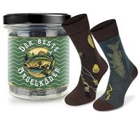 SKIETY Chaussettes unisexes pour homme et femme - Idée cadeau Drole - Chaussettes hautes en 70 % coton - Chaussettes amusantes - Cadeaux pour femmes et hommes, Leurre de pêche, 43-46