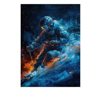 Skieur Feu Glace Puzzle, 1000 Pièces pour Adultes Haute Qualité | 52x38cm Carton, Exercice Mental, Découpe Précise, Amateurs De Puzzles, Réduction Du Stress