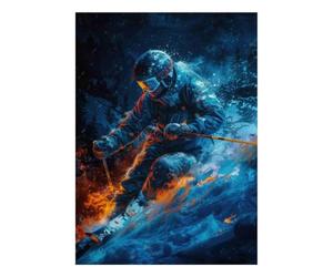 Skieur Feu Glace Puzzle, 1000 Pièces pour Adultes Haute Qualité | 52x38cm Carton, Exercice Mental, Découpe Précise, Amateurs De Puzzles, Réduction Du Stress