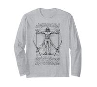 Skieur Vitruvian Man Leonardo Da Vinci Vintage Skieurs Manche Longue