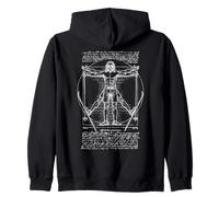 Skieur Vitruvian Man Leonardo Da Vinci Vintage Skieurs Sweat à Capuche