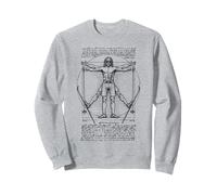 Skieur Vitruvian Man Leonardo Da Vinci Vintage Skieurs Sweatshirt