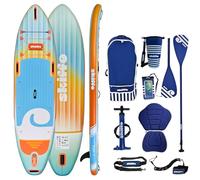 Skiffo Rivage 11' - Sup Gonflable 2-en-1 Kayak Complet - 335x86x15cm - Max 160 kg - Stable & Polyvalent - Design Unique