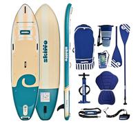 Skiffo Rivage 11' - Sup Gonflable 2-en-1 Kayak Complet - 335x86x15cm - Max 160 kg - Stable & Polyvalent - Design Unique