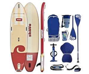 Skiffo Rivage 11' - Sup Gonflable 2-en-1 Kayak Complet - 335x86x15cm - Max 160 kg - Stable & Polyvalent - Design Unique