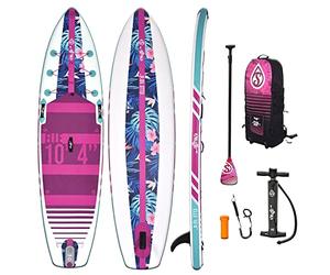 Skiffo - Sup Stand Up Paddle Gonflable Elle 10'4 PB-SXX104C - Planche Gonflable Dropstitch - Pack Pagaie, Leash, Pompe et Sac de Transport - Jusqu'à 120kg - 236l - 315x79x13cm